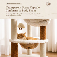 Arbre à chat avec capsule spatiale, condo multi-niveaux pour chat, griffoir en sisal, grand structure d'escalade pour chats d'intérieur