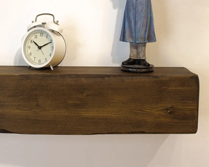 Étagère de manteau de cheminée rustique 60in manteaux en bois fabriqués à la main, étagère de manteau de cheminée de ferme à bord arrondi moderne - Product Image 6