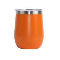 Offre Spéciale – Gobelet à Vin Isotherme en Acier Inoxydable 12oz avec Couvercle Transparent, Double Paroi, Forme Œuf, Maintien Thermique 6-12 Heures