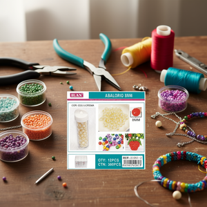 Perline Ilan Abalorio da 8 mm color crema per la creazione di gioielli - Product Image 2