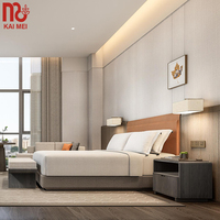 Ensemble de meubles de chambre d'hôtel 5 étoiles, design moderne, panneaux en chêne mélaminé avec éclairage LED, écologique, résistant à l'eau, durable, pour école, appartement, villa