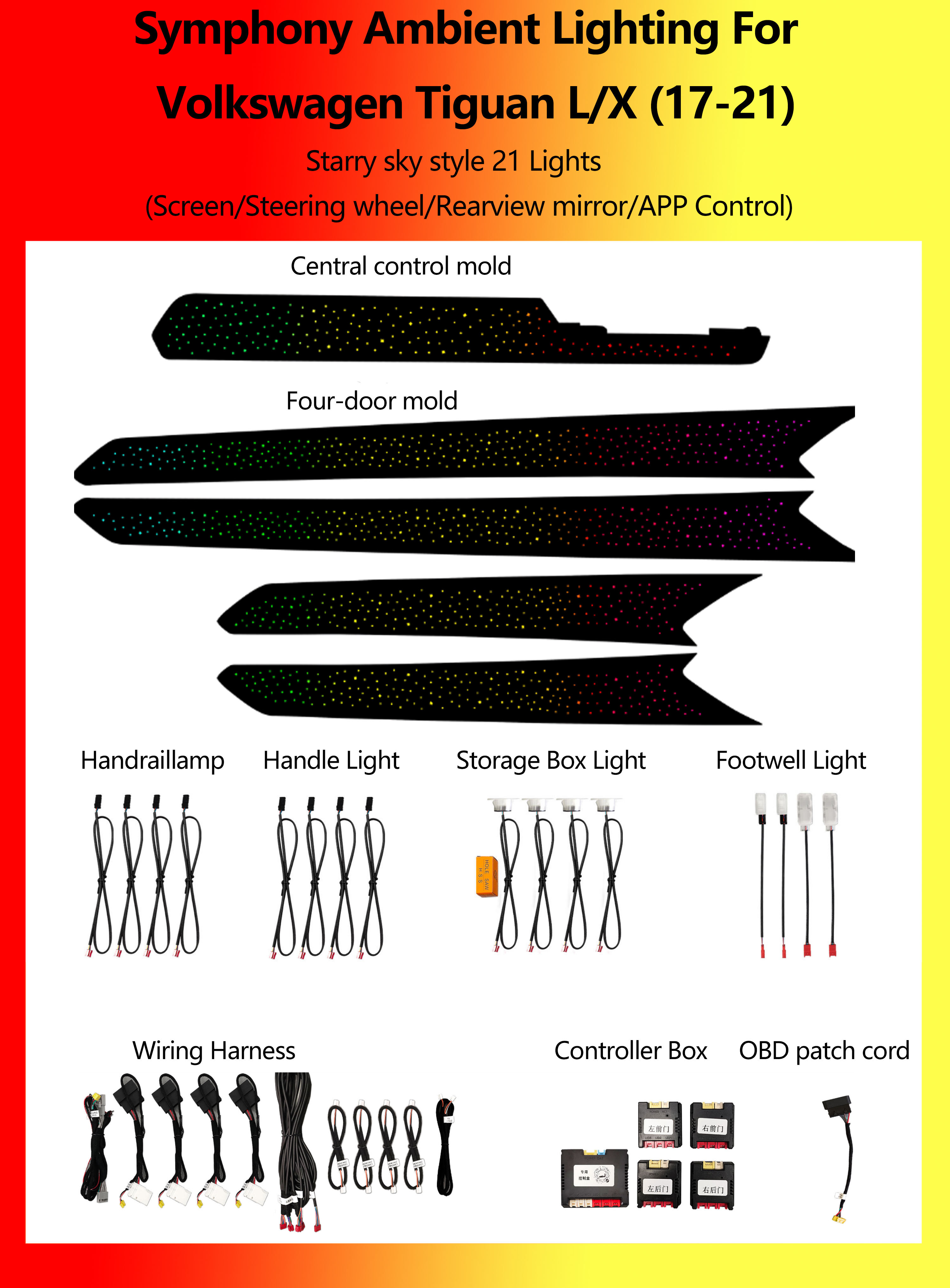 Volkswagen Tiguan L/X Starry sky style Symphony 21 Lights