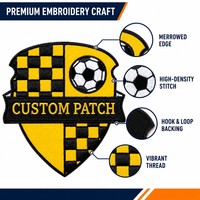 Nouvel Arrivage Patch Brodé Personnalisé, Écusson de Football, Drapeau à Carreaux, Badge Thermocollant, Patch de Moral