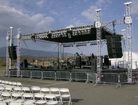 Estructura de Aluminio Ligera para Iluminación de Escenario, Tipo Truss, con Tubos Redondos y Tornillos, para Pancartas y Telones de Fondo