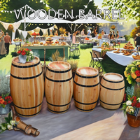 Seau à glace en bois naturel au design moderne, 70 cm de hauteur, en chêne, fait main, durable, portable, facile à nettoyer, accessoires de photographie de mariage, bar, fête
