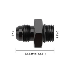 Adaptador An6 Oring de aleación de aluminio con rosca externa, accesorio de modificación de coche negro Orb6 - Product Image 5