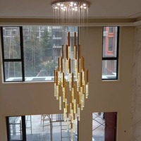 Lustre moderne de luxe PM en cristal à bulles, lampe suspendue pour appartement loft, escalier rotatif, villa, duplex