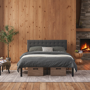 Ensemble de meubles de chambre à coucher modernes de taille King & Queen Lit superposé rembourré extensible Cadre de lit plate-forme Caractéristiques quantité minimale de commande bon marché Tête de lit - Product Image 3