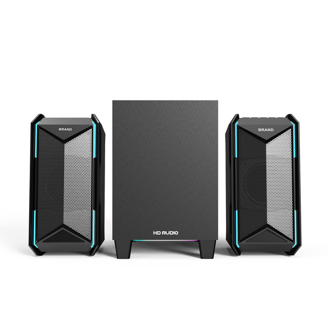 Active Gaming Speaker 2.1channel with Wireless Powered Subwoofer Multimedia Active Sound for Computer Outdoor & Mobile Phone Use