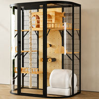 Villa pour chat à cadre arqué complet avec porte verrouillable et coins arrondis, conception personnalisée avec logo privé, pour les fournitures pour animaux de compagnie, destinée aux commandes en gros pour les boutiques hors ligne