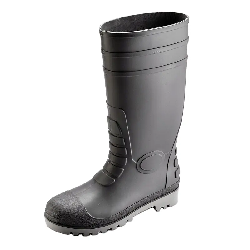 Grey Color Waterproof Steel Toecap PVC Rainboots rubber boots eva rain boot for work
