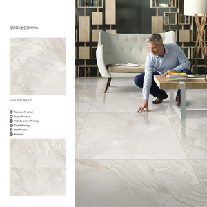 Carreaux de porcelaine nano brillants effet marbre blanc fumé 600x600mm – Collection numérique pour revêtements de sol intérieurs - Product Image 4