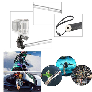 Gậy selfie Monopod màu xanh đen (95cm) có chức năng gập & Bộ chuyển đổi cho anh hùng 8 7 6 anh hùng 5 4 <span class=keywords><strong>3</strong></span> - Product Image 2