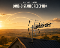 Antenne numérique HDTV Yagi longue portée 100KM OEM extérieure DVBT2 UHF 470-790MHz de haute qualité avec filtre 4G/5G en aluminium et plastique