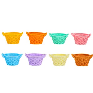 Mini dijes de resina 3D con forma de cesta tejida, coloridos, con doble asa, para joyería DIY, llavero, colgante y accesorio para funda de teléfono - Product Image 1