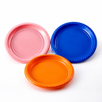 Piring Bulat Plastik PS Tebal Sekali Pakai Grosir 5 10 Inch untuk Kue, Salad, Kacang, Sajian Pesta, Katering