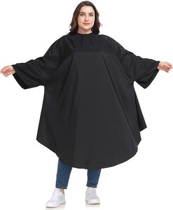 Mantella da Barbiere Professionale Impermeabile in Poliestere Nero con Logo Personalizzato, Mantella per Taglio Capelli con Maniche Lunghe - Product Image 2
