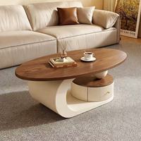 Table basse moderne en noyer avec rangement ouvert, sans tiroir, pour salon domestique - Nouveauté Dropshipping