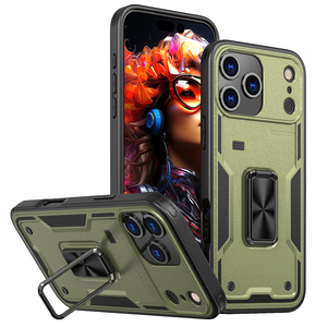 2025 porte-anneau d'armure robuste béquille housse de téléphone pour <span class=keywords><strong>iPhone</strong></span> 17 Pro Max étuis antichoc - Product Image 5