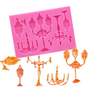 Moule en silicone graphique DIY pour gâteaux, fondants et pâtisseries, motifs lampes de table, lampadaires européens, 3D, 5 styles classiques populaires, prix usine - Product Image 1