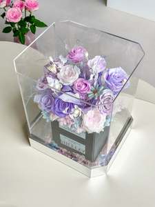 Boîte de Roses du Jardin de Monet, Fleurs <span class=keywords><strong>Éternelle</strong></span>s, Fleurs Stabilisées pour la Saint-Valentin - Product Image 3