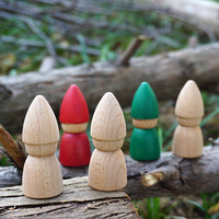 Marionnette en bois non peinte kokeshi ornements de bureau jouets bricolage artisanat art enfants inachevé en bois gnome peg poupées figurines personnes