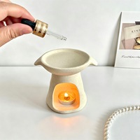 Diffuseur d'arômes en céramique vintage unique personnalisé, chauffe-huile essentielle, brûleur de cire fondue avec poignée design