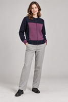 Pull en maille zippé personnalisé pour femme, col rond, blocs de couleur, décontracté, vente en gros, fabricant