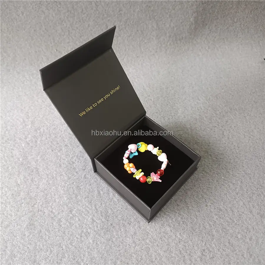 Siyah kağit kutu manyetik karton çekmece sürgülü kolye küpe bilezik yüzük özel hediye kağıt ambalaj mücevher kutusu