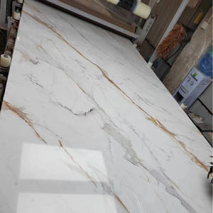 Dalles de quartz imprimées blanches en pierre artificielle Calacatta Gold PD, design moderne de luxe, polies pour plan de travail de cuisine, salle à manger d'hôtel - Product Image 6