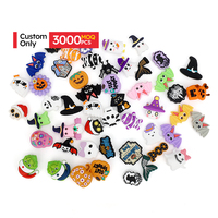 MOQ 3000 PIÈCES OEM/ODM Perles focales créatives 3D en silicone écologique, motifs citrouille, chauve-souris, fantôme, couleurs assorties, pour DIY et dentition bébé