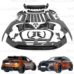 High quality MSY dual carbon fiber body kit with front bumper side skirts and rear lip spoiler suitable for Audi Q8/RS Q8