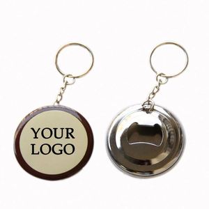 Personalised Logo Custom Beer Keychain 32Mm 37Mm 44Mm 58Mm Tin Button Key Ring With Bottle Opener - Product Image 1