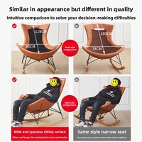 Fauteuil inclinable à bascule pour adulte, style nordique, multifonctionnel, revêtement en tissu résistant à l'usure, structure en ferroalliage, ensemble pour la maison et le balcon