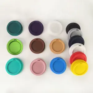 Colors Universal 8cm and 9cm moon design silicon mug cup lid tan color coffee silicone cup lid Silicone Lid Covers For travel Cu