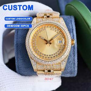 Montre Sportive Mécanique Automatique de Luxe 41mm à Succès Commercial, Cadran Personnalisable avec Diamants, Zircons et Moissanite, Style Antique Lumineux - Product Image 1