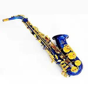 Blue Body Nickel Keys Vente chaude Prix bon marché Cas Personnaliser Alto Intrumentos Saxophone Musical