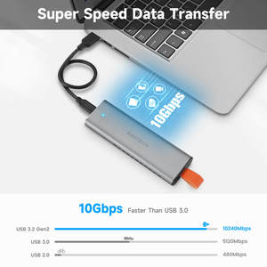 RSHTECH/OEM harici M.2 NVMe SATA SSD muhafaza 10Gbps dosya veri aktarım hızı M ve B & M tuşları katı hal muhafazasını destekler - Product Image 2