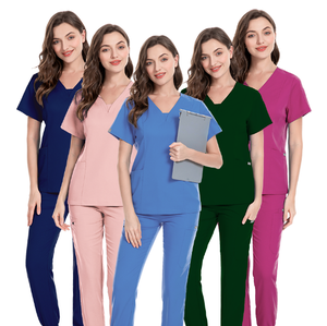 New Unisex Hospital Uniforms Fashion OEM Nursing Uniform Sets Quick-drying Two-piece Set <b>Top</b> & Pants Surgical Women Scrubs Sets - Product Image 4