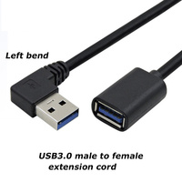 Haut/bas/gauche/droite Angle de 90 degrés USB 3.0 Cordon étendu USB 3.0 Câble d'extension mâle à femelle