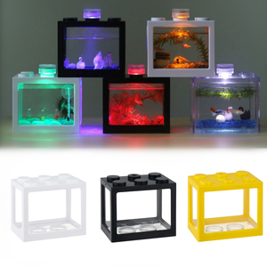 ตู้ปลาแบบต่อประกอบได้ ตู้ปลาตั้งโต๊ะขนาดเล็กสำหรับปลากัด พร้อมไฟ LED ตู้ปลาอะคริลิคขนาดเล็กสำหรับกั้นปลา กุ้ง ปู และปลาสวยงาม - Product Image 3