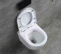 Toilette suspendue au mur monobloc sans rebord de style moderne Réservoir dissimulé à double chasse Piège en P mural Drainage Salle de bain design en céramique