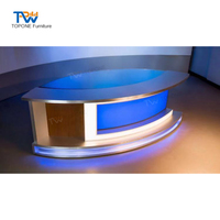 Comptoirs de réception de télévision LED modernes éclairés pour la vente