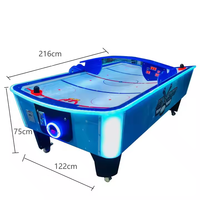 Table de hockey sur air incurvée de luxe grand format à monnayeur, machine de loterie, sport d'intérieur avec pagaie incurvée en bois