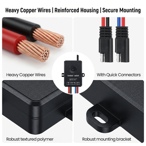 Interrupteur à distance RF433MHz DC IP67 pour extérieur, 72V 30A, interrupteur d'alimentation sans fil pour éclairage avec bornes à connexion rapide - Product Image 4