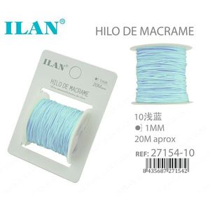 ไหมมาคราเม่ ILAN ขนาด 1 มม. ยาว 20 ม. สีฟ้าอ่อน สำหรับงานฝีมือ - Product Image 1