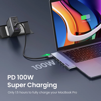Adaptador Hub USB C UGREEN CM206 para MacBook, 4K HDMI Thunderbolt 3 100W, Lector de Tarjetas SD y TF, USB Tipo C HDMI HUB para M2 M1