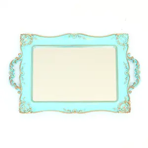Factory direct supply home desktop vanity mirror square jewelry tray wedding home decor perfume cosmetic tray