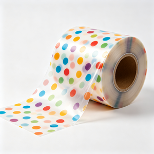 ฟิล์มพลาสติกใสลายจุดสีสันสดใส สำหรับห่ออาหารและห่อของขวัญ - Product Image 5
