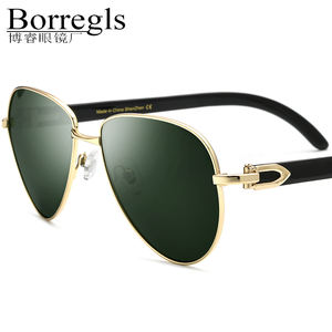 Gafas de sol Borregls Buffalo Horn para hombre, nuevo diseñador de marca de lujo, gafas de piloto suntuosas, lentes de nailon, gafas de sol 10102 - Product Image 1